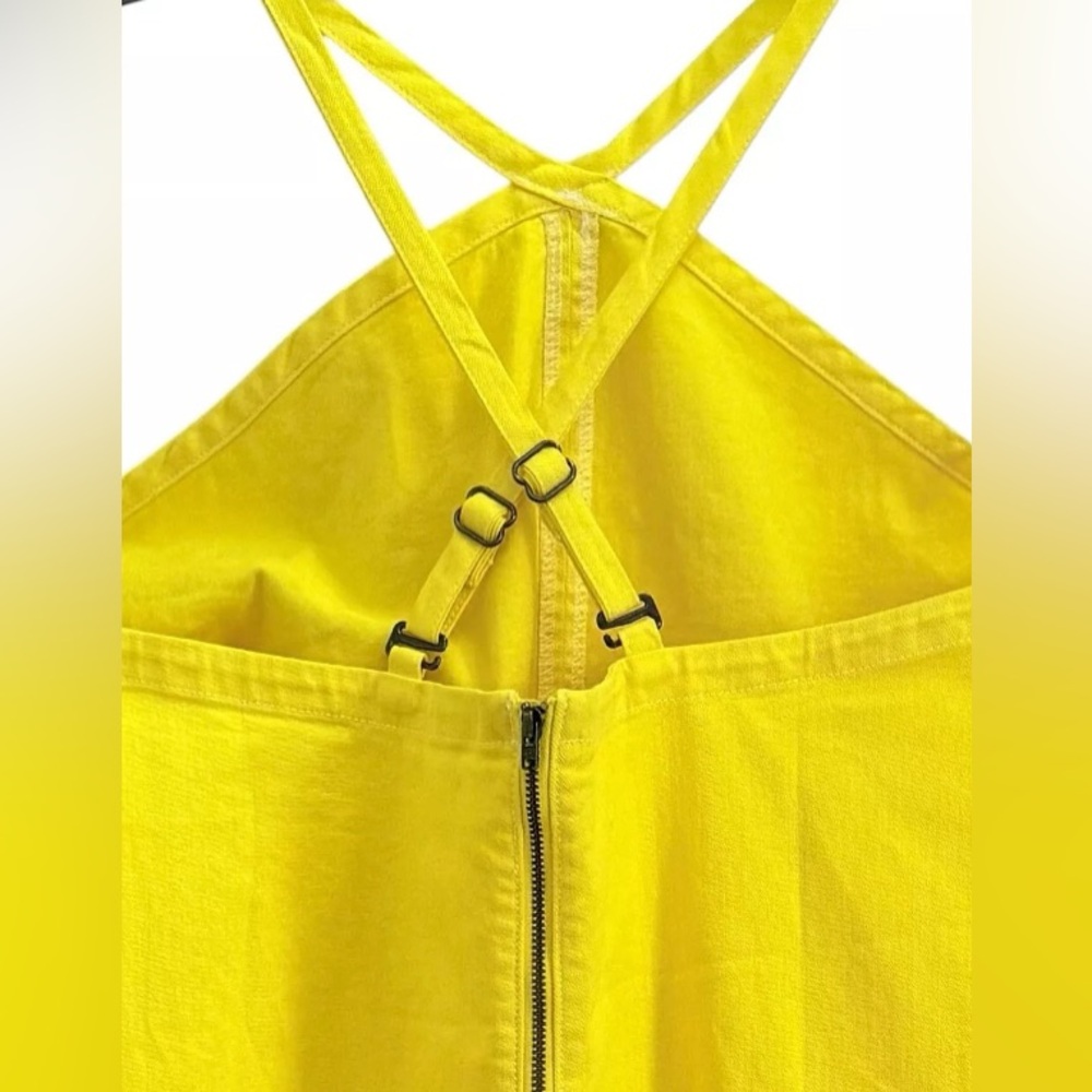 ANTHROPOLOGIE / PILCRO Yellow Halter Neck Denim Dress     NWT - Picture 5 of 9